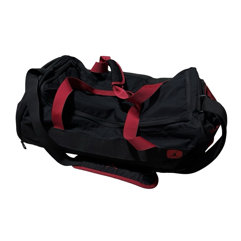 Air Jordan Duffle Bag Med/Large Black  Red Gym Basketball Travel Pack